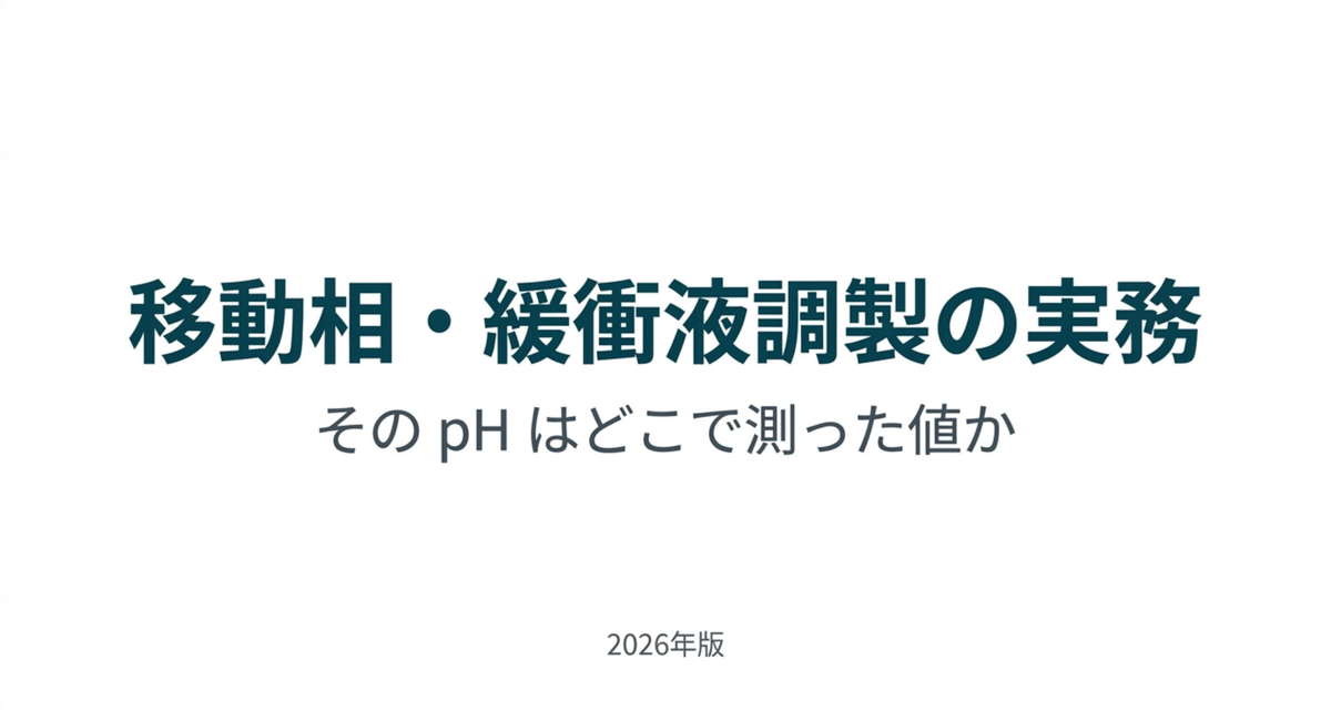 移動相・緩衝液調製の実務 ― その pH は、どこで測った値か